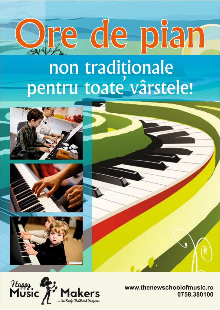 Cursuri online de muzică - Happy Music Makers - Ilinca Mureșan 1 afis pian