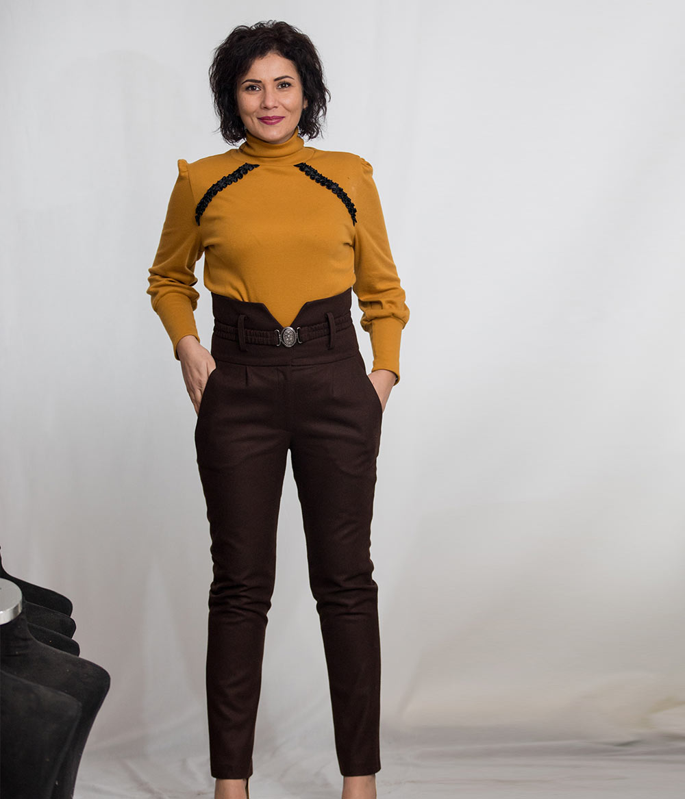 Pantalon-dama-cu-talie-inalta-din-stofa-de-lana-maro-2-Lewo-eb31396f