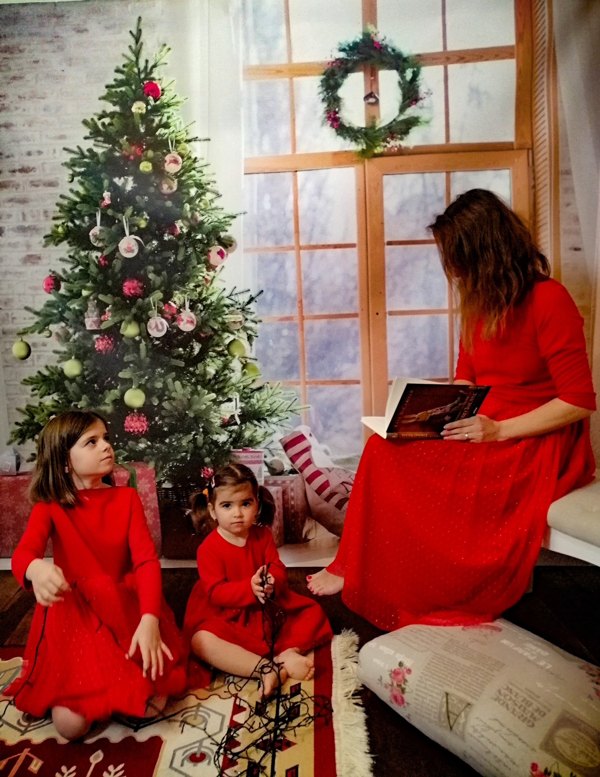 rochite mama fiica Julies rosie cu picouri-345da114