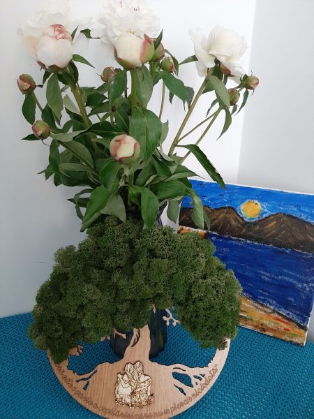 Tablou Copacul vietii cu mesaj personalizat verde intens 7e75398d