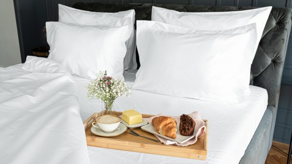 Lenjerie de pat din bumbac satinat premium alb Adorra Home Essentials Deluxe Sateens Breakfast in bed 11a76971