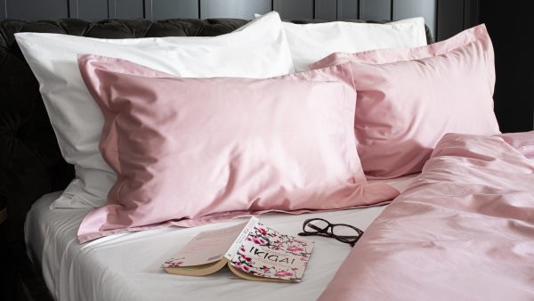 Lenjerie de pat din bumbac satinat premium roz pudra Adorra Home Essentials Deluxe Sateens carte a77e8d8a