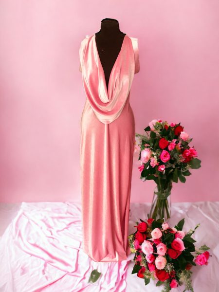 Rochie roz catifea Photoroom
