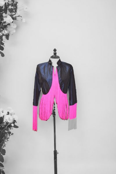 bleiser cu franjuri roz1