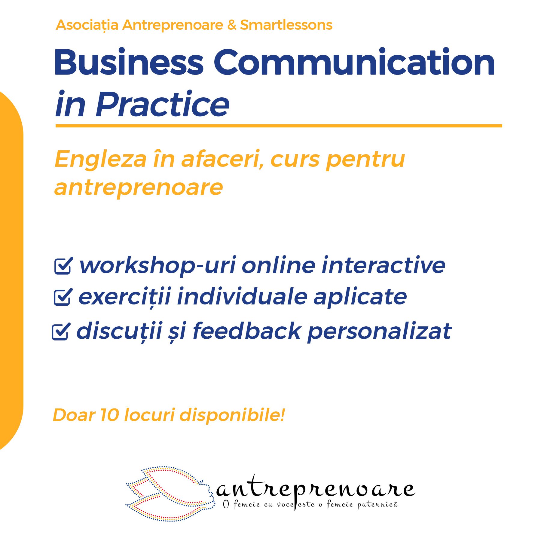 Asociația Antreprenoare lansează programul “Business Communication in Practice” 1 business communication in practice