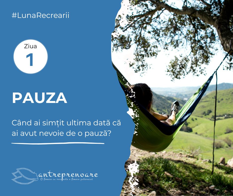 Pauza care ne pune din nou în mișcare: ce am învățat despre recreere și re-creare din 20 de zile de conversații cu antreprenoare 1 Întrebare pentru antreprenoare despre nevoia de pauză și semnalele oboselii